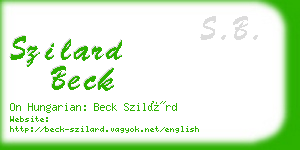 szilard beck business card